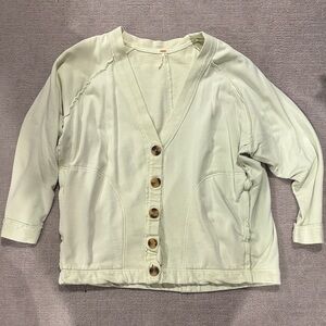 Free People Sweatshirt Button Up